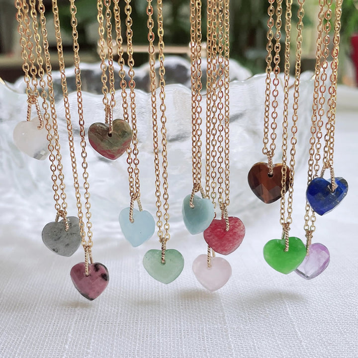 Collier en acier titane et cristal naturel Olivenorma