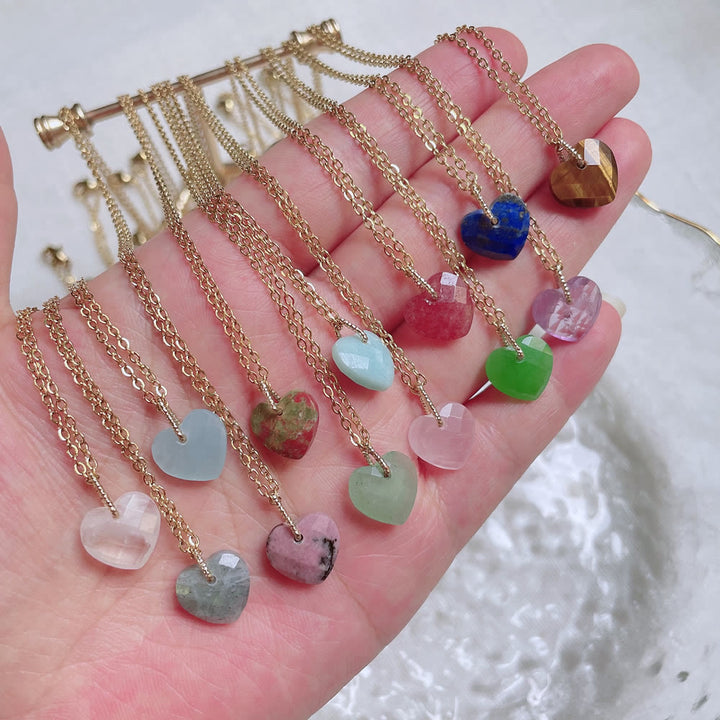 Collier en acier titane et cristal naturel Olivenorma