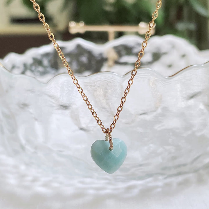 Collier en acier titane et cristal naturel Olivenorma