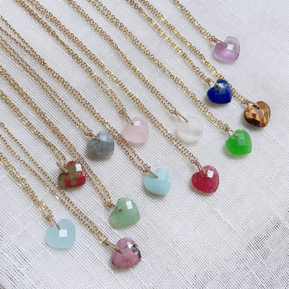 Collier en acier titane et cristal naturel Olivenorma