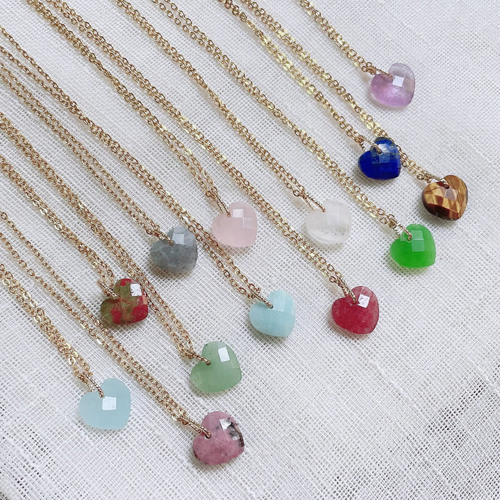 Collier en acier titane et cristal naturel Olivenorma