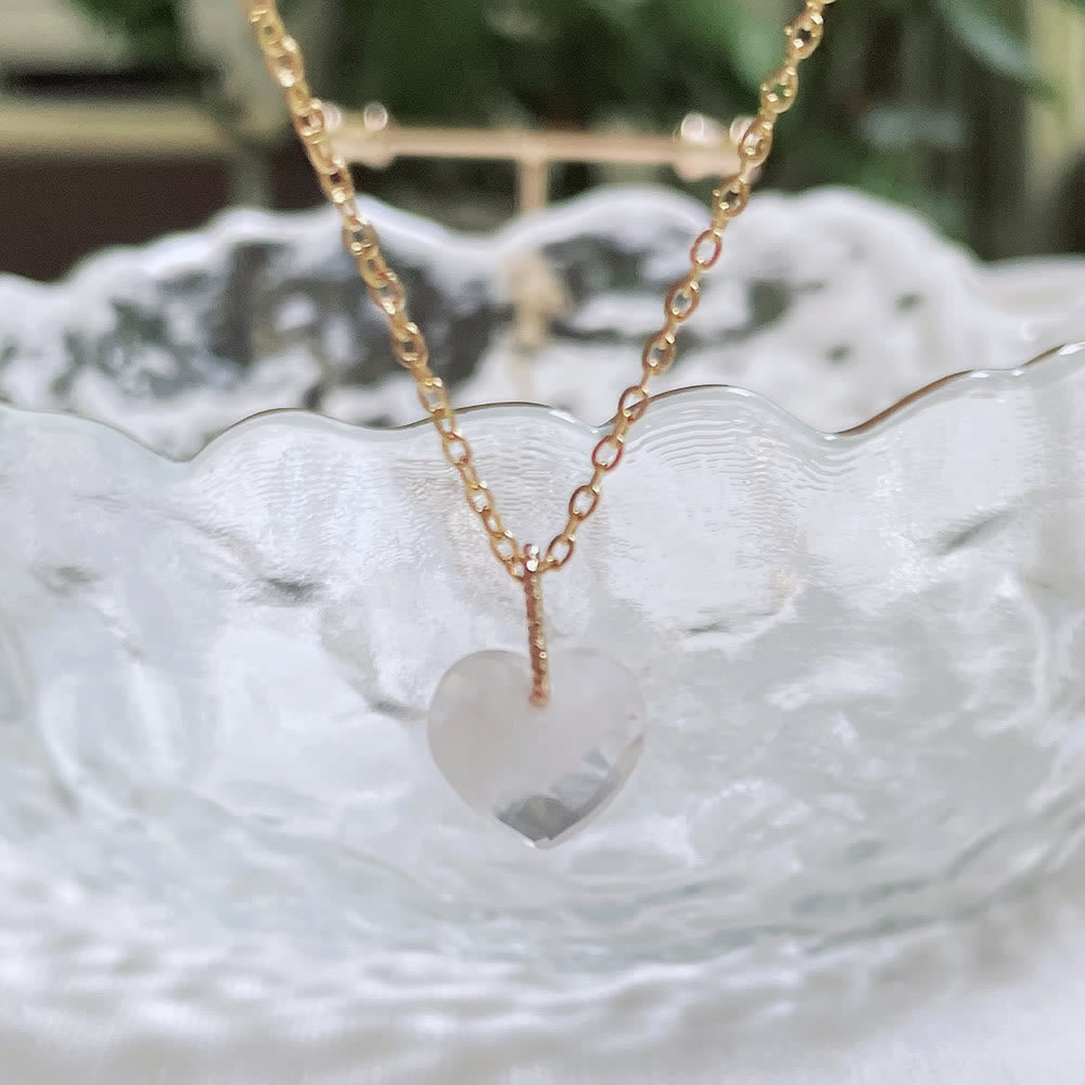 Collier en acier titane et cristal naturel Olivenorma