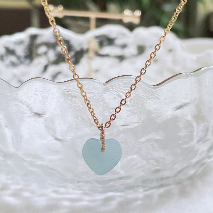 Collier en acier titane et cristal naturel Olivenorma