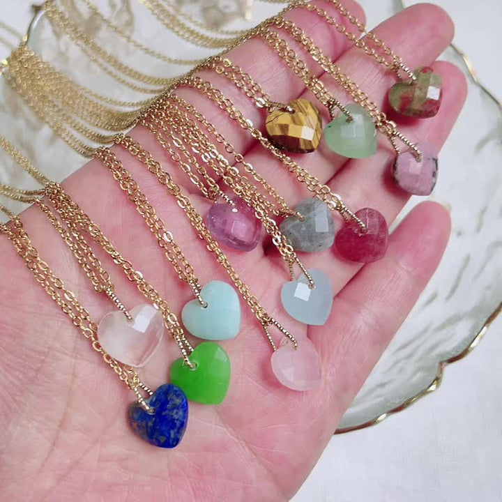 Collier en acier titane et cristal naturel Olivenorma