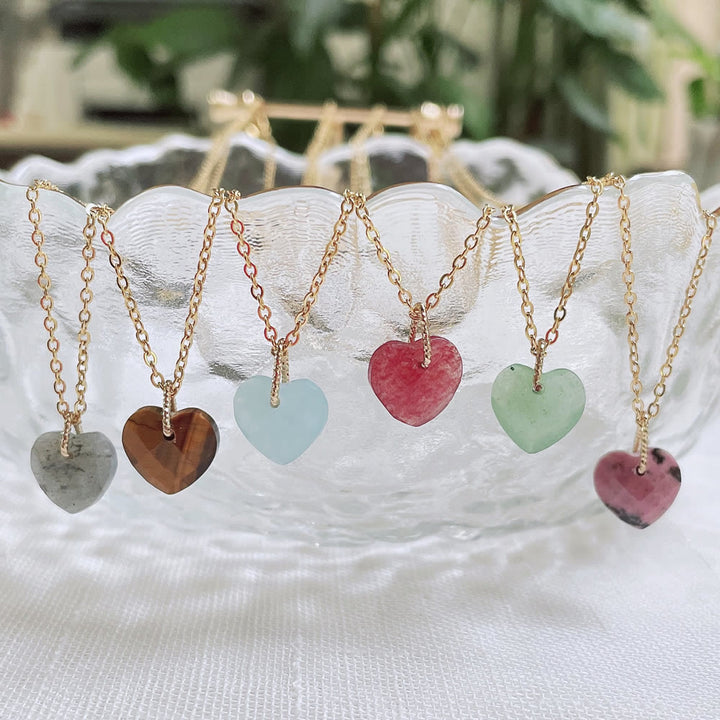 Collier en acier titane et cristal naturel Olivenorma