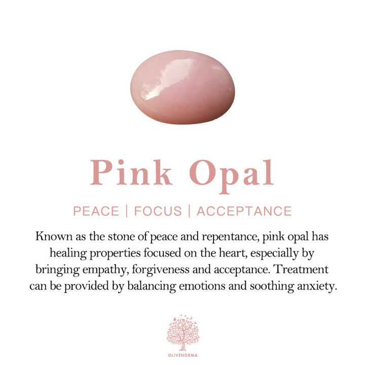 Collier Olivenorma en acier inoxydable avec cristal naturel taillé en lune