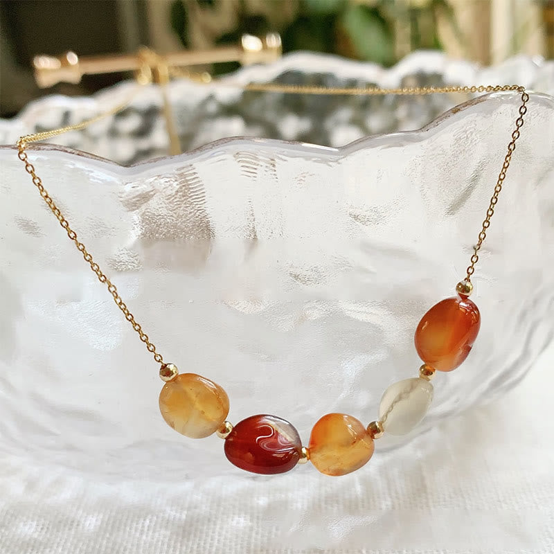 Collier pendentif en perles de pierre naturelle irrégulière Olivenorma