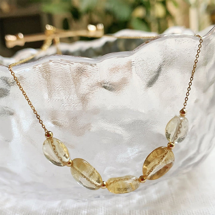 Collier pendentif en perles de pierre naturelle irrégulière Olivenorma