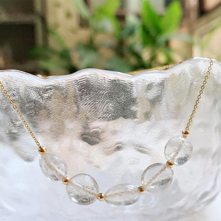 Collier pendentif en perles de pierre naturelle irrégulière Olivenorma