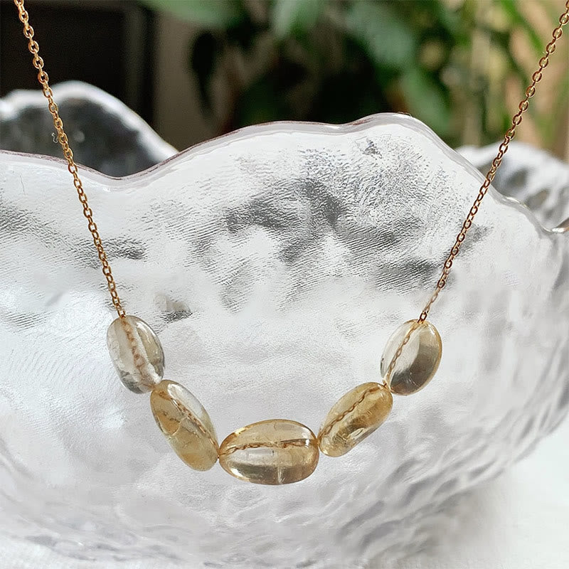 Collier pendentif en perles de pierre naturelle irrégulière Olivenorma