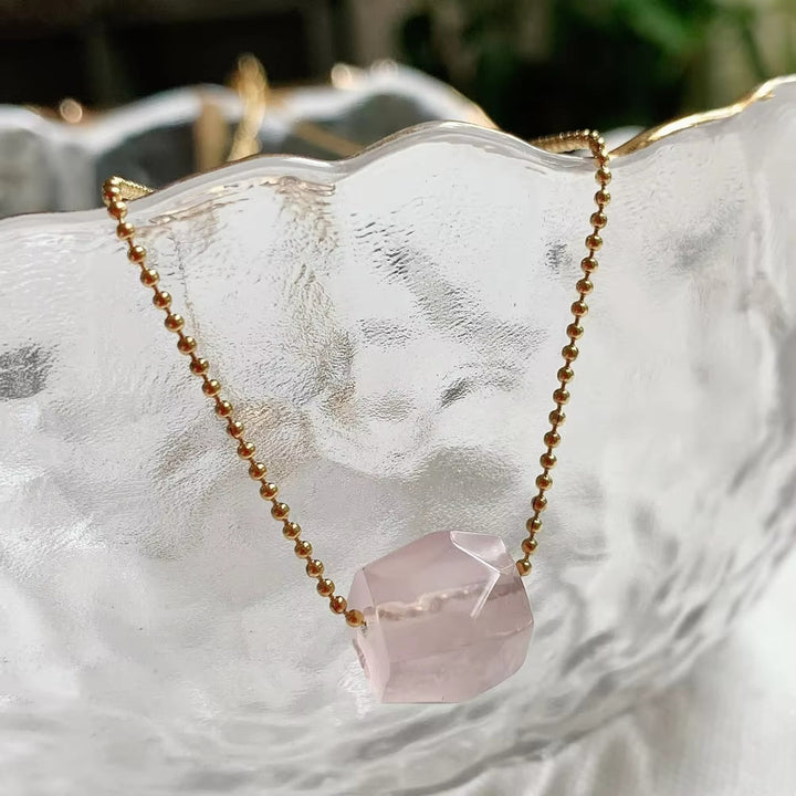 Collier pendentif carré en cristal naturel Olivenorma