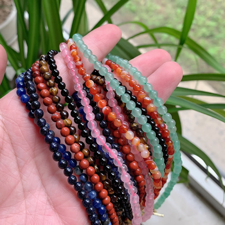 Collier de perles en pierre naturelle avec pendentif colonne hexagonale Olivenorma