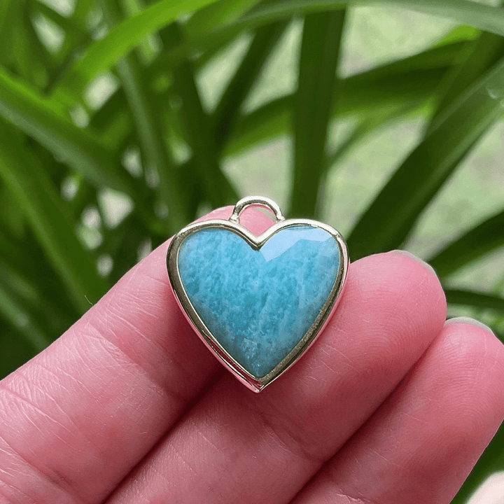 Collier pendentif en acier inoxydable avec cristal taillé en forme de cœur Olivenorma