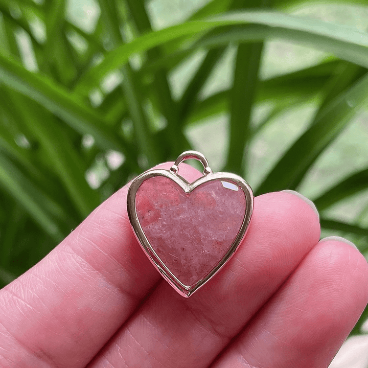 Collier pendentif en acier inoxydable avec cristal taillé en forme de cœur Olivenorma