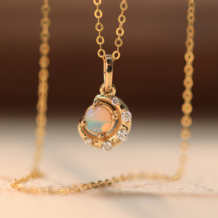 Collier pendentif étoile lune opale en argent 925 Olivenorma