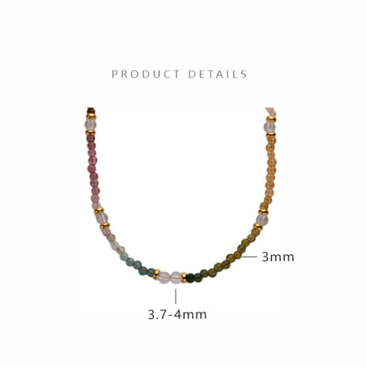 Collier et bracelet en perles de tourmaline naturelle Olivenorma de 3 mm