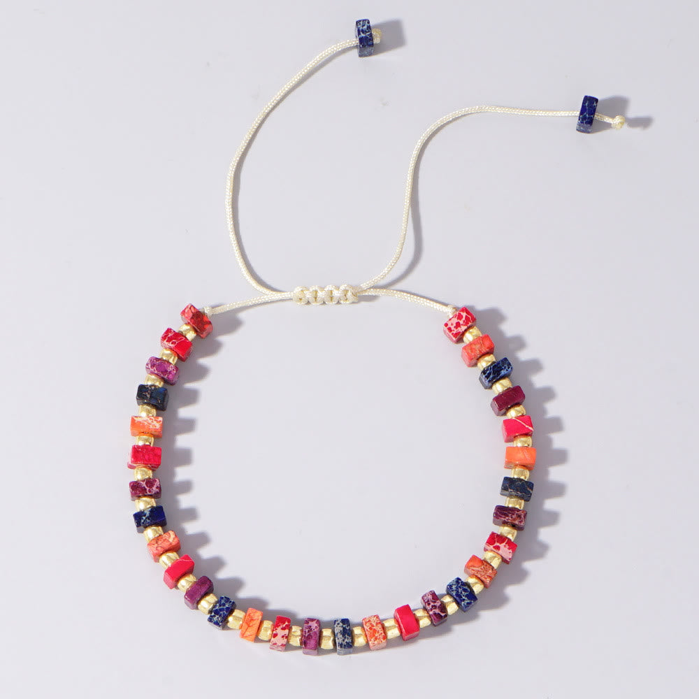 Collier Olivenorma en pierre empereur de couleur naturelle à taille carrée