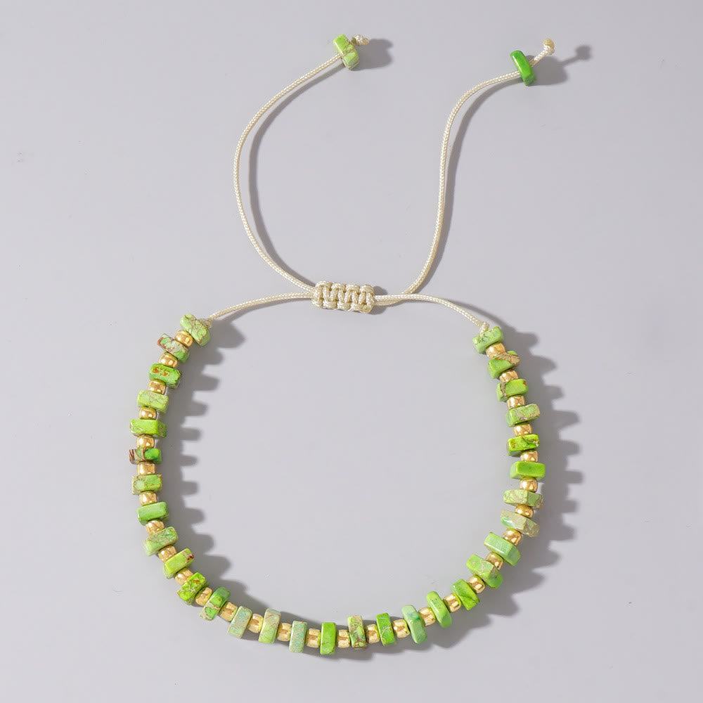 Collier Olivenorma en pierre empereur de couleur naturelle à taille carrée