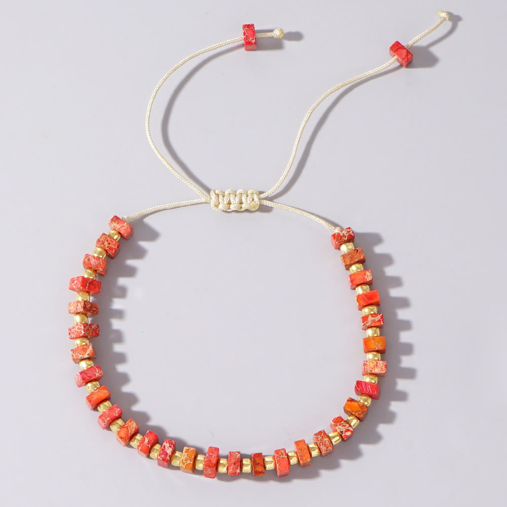 Collier Olivenorma en pierre empereur de couleur naturelle à taille carrée