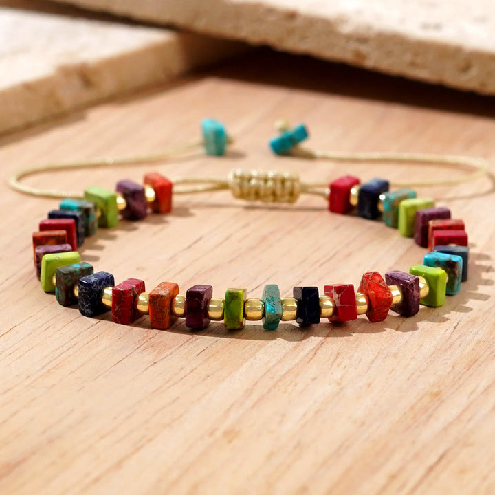 Collier Olivenorma en pierre empereur de couleur naturelle à taille carrée