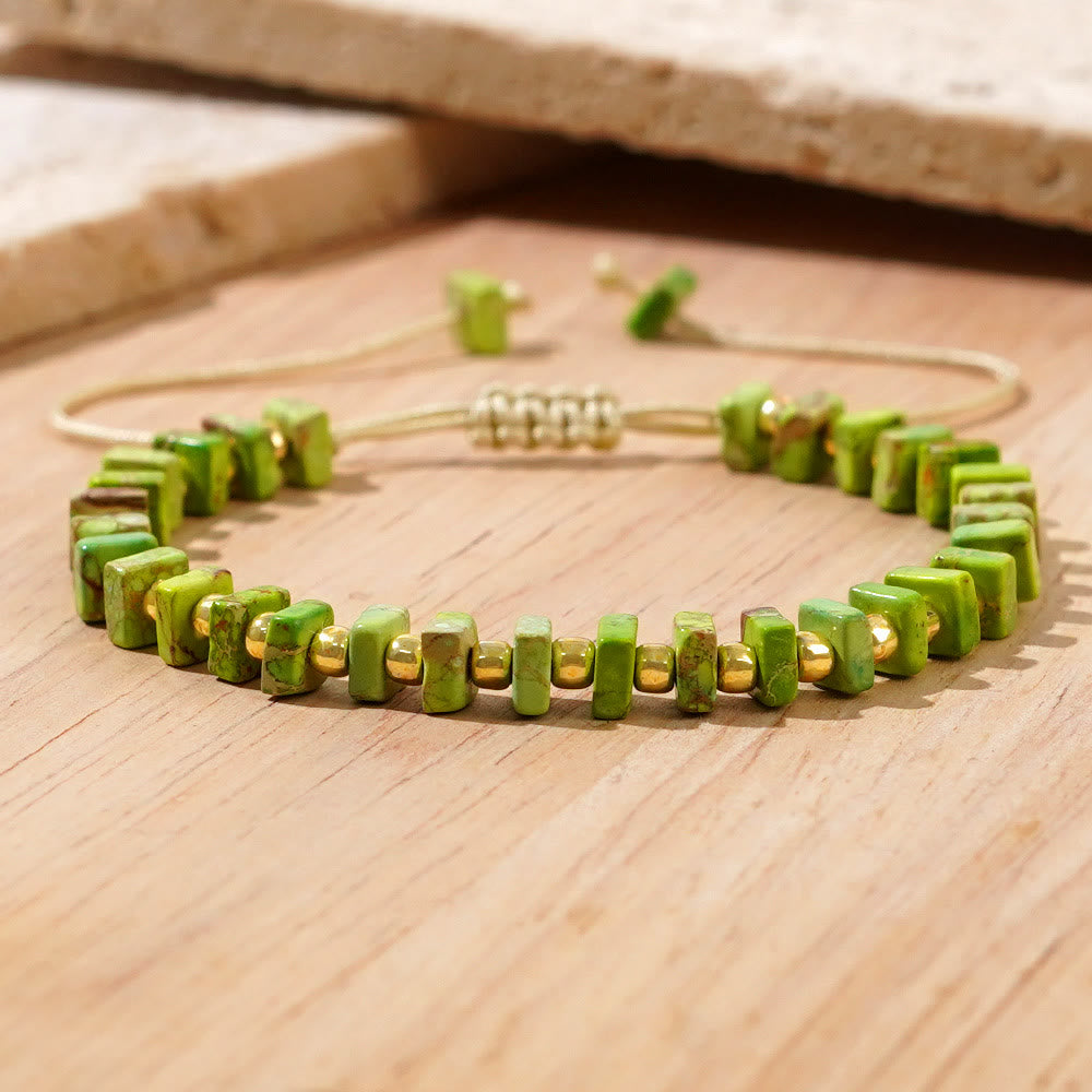 Collier Olivenorma en pierre empereur de couleur naturelle à taille carrée