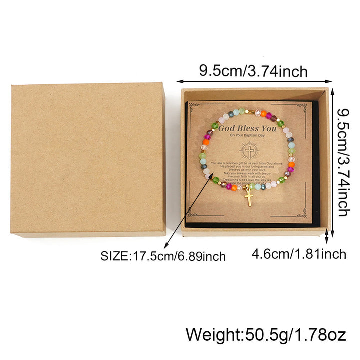 Bracelet pendentif croix en tourmaline Olivenorma « Que Dieu vous bénisse »