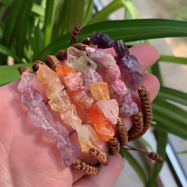 Bracelet tressé à cordon Olivenorma , éléments naturels irréguliers