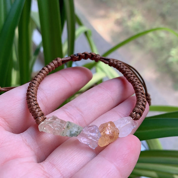 Bracelet tressé à cordon Olivenorma , éléments naturels irréguliers