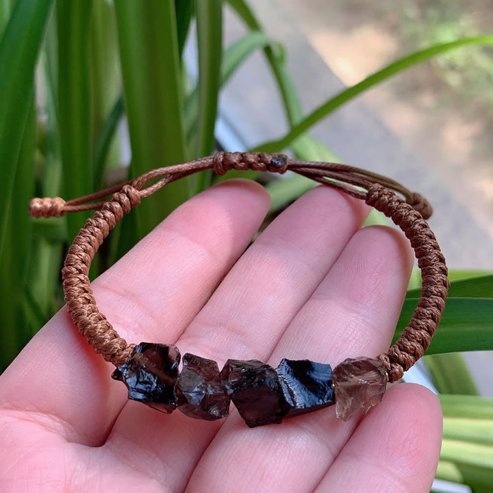 Bracelet tressé à cordon Olivenorma , éléments naturels irréguliers