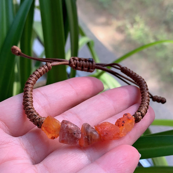 Bracelet tressé à cordon Olivenorma , éléments naturels irréguliers