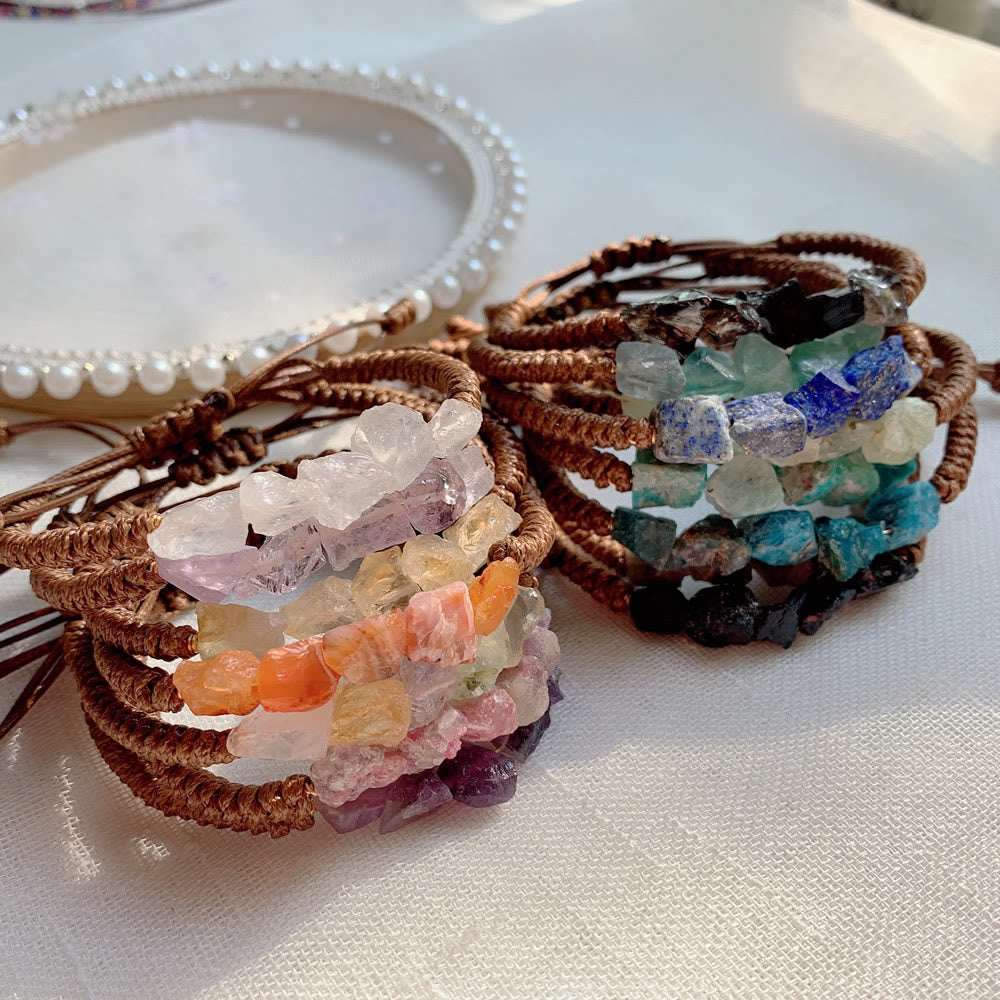 Bracelet tressé à cordon Olivenorma , éléments naturels irréguliers