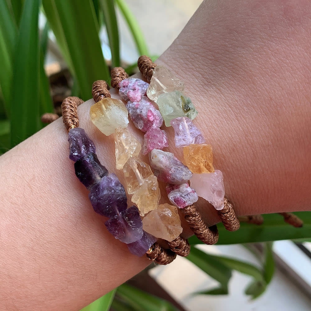 Bracelet tressé à cordon Olivenorma , éléments naturels irréguliers