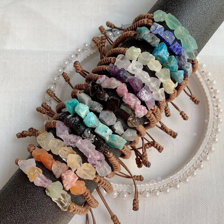 Bracelet tressé à cordon Olivenorma , éléments naturels irréguliers