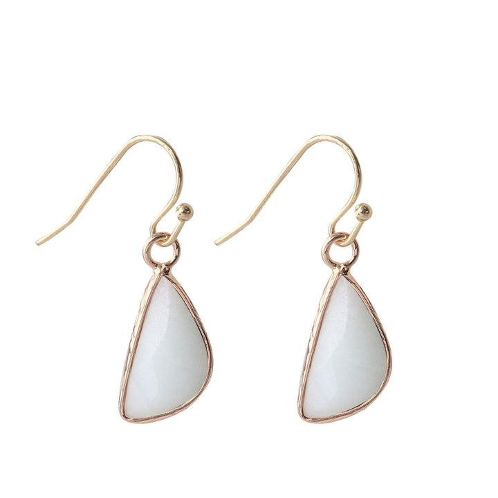 Boucles d'oreilles demi-rondes à angle émoussé en cristal taillé Olivenorma