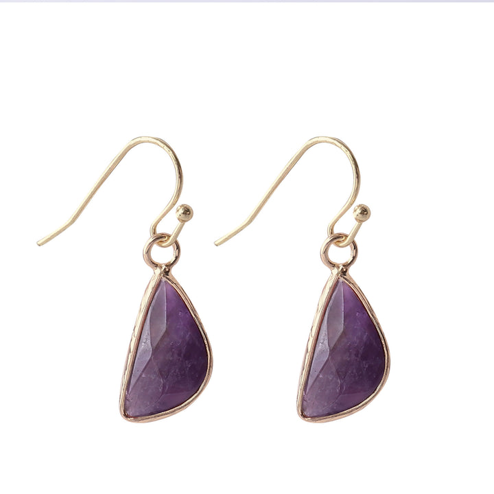Boucles d'oreilles demi-rondes à angle émoussé en cristal taillé Olivenorma