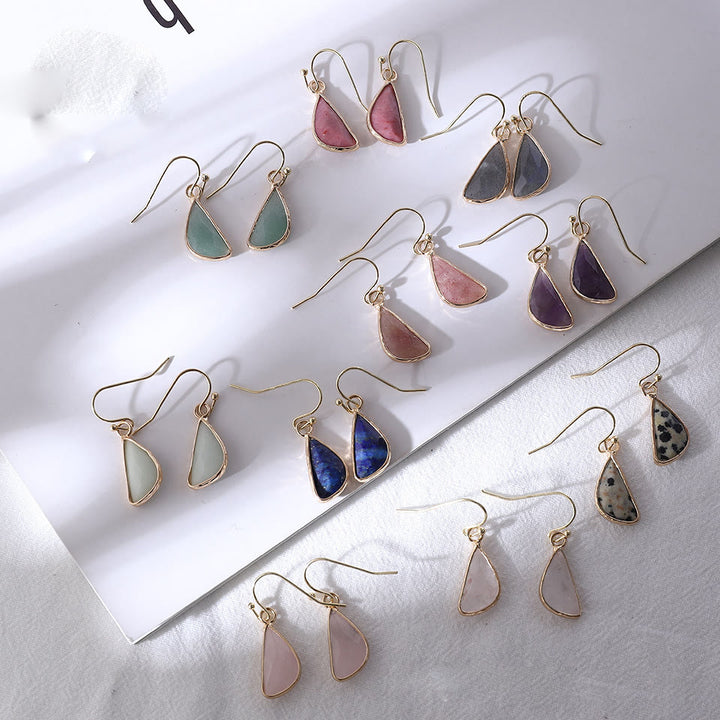 Boucles d'oreilles demi-rondes à angle émoussé en cristal taillé Olivenorma