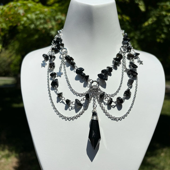 Collier ras du cou en pierre naturelle avec pendentif étoile Olivenorma