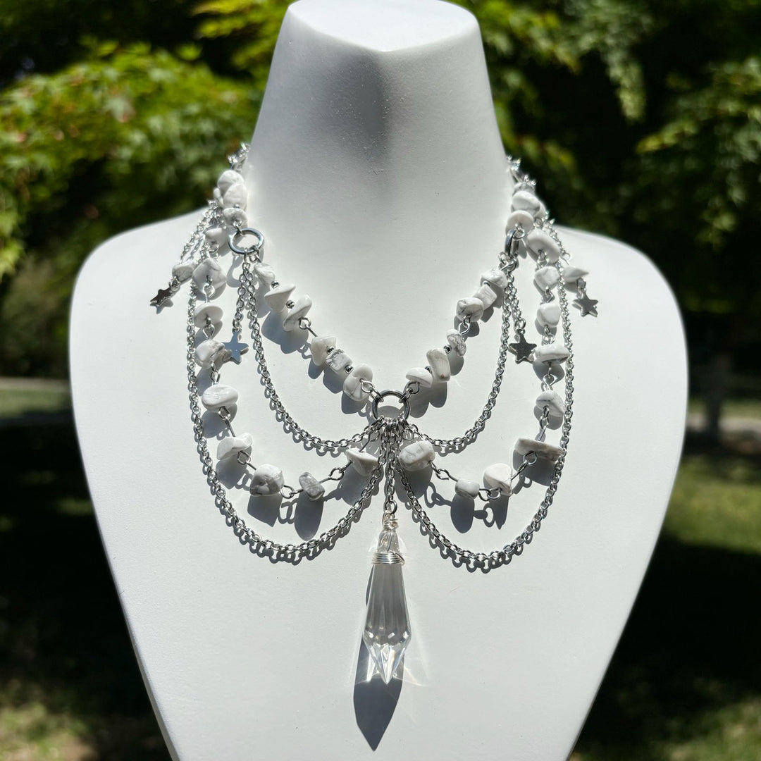 Collier ras du cou en pierre naturelle avec pendentif étoile Olivenorma