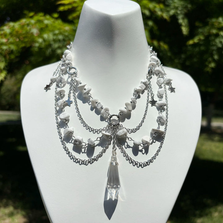 Collier ras du cou en pierre naturelle avec pendentif étoile Olivenorma