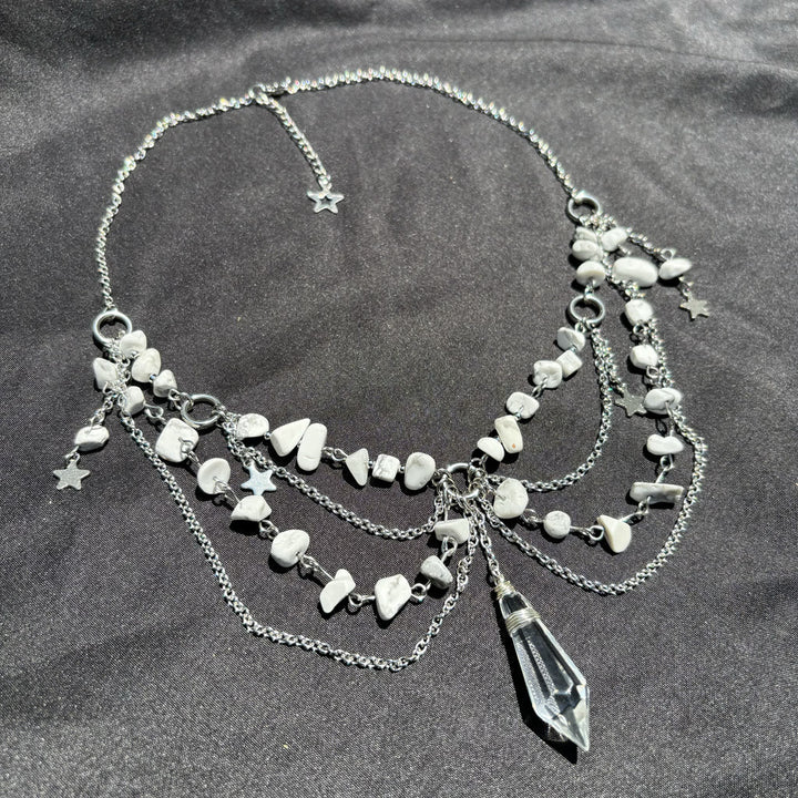 Collier ras du cou en pierre naturelle avec pendentif étoile Olivenorma