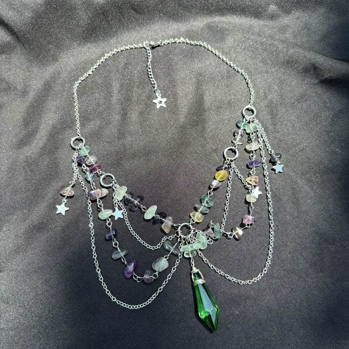 Collier ras du cou en pierre naturelle avec pendentif étoile Olivenorma