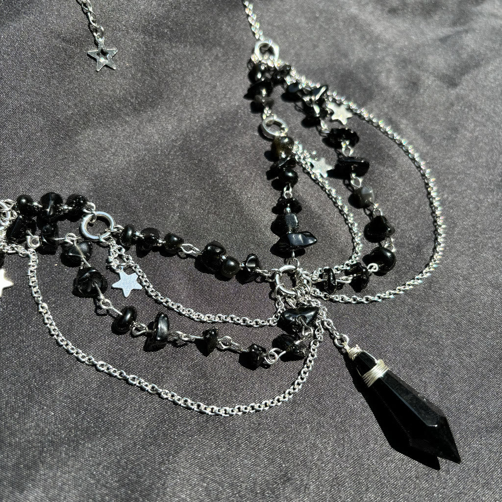 Collier ras du cou en pierre naturelle avec pendentif étoile Olivenorma