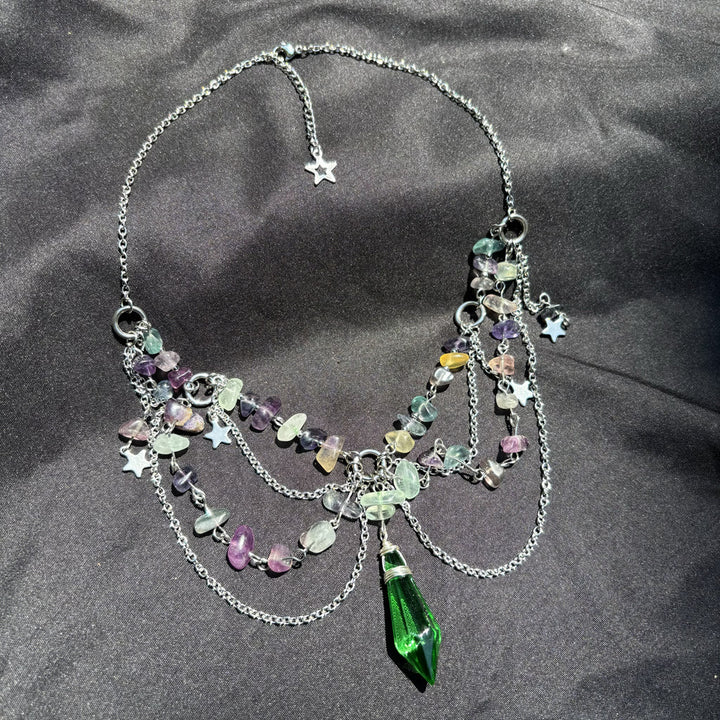 Collier ras du cou en pierre naturelle avec pendentif étoile Olivenorma