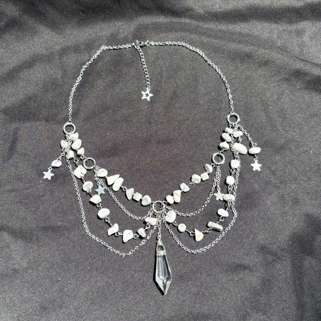 Collier ras du cou en pierre naturelle avec pendentif étoile Olivenorma