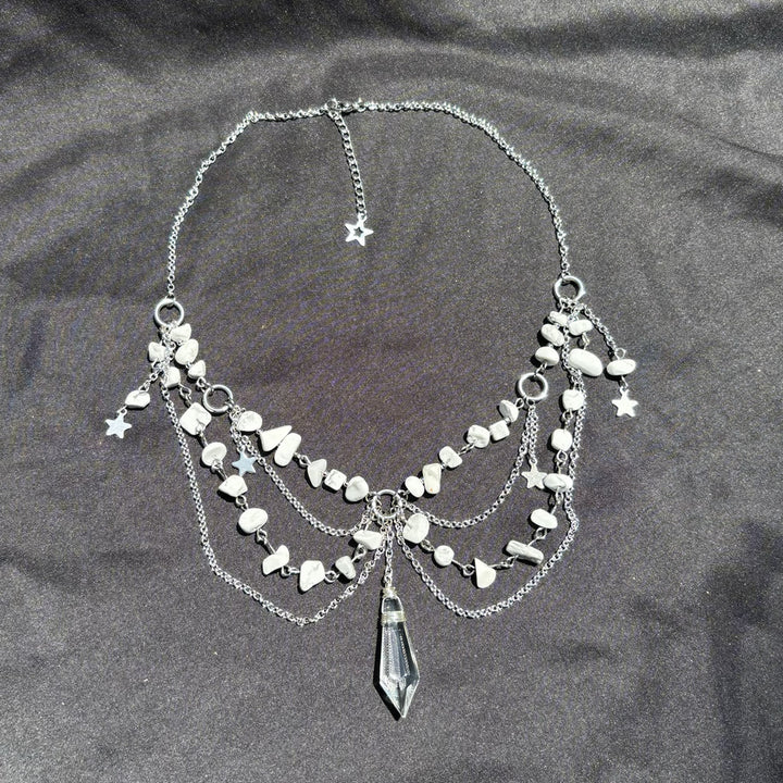 Collier ras du cou en pierre naturelle avec pendentif étoile Olivenorma