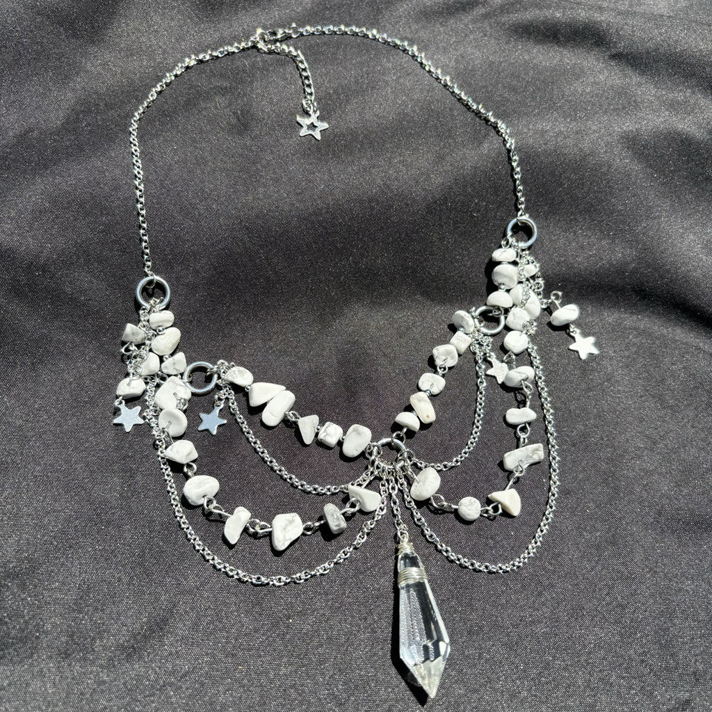 Collier ras du cou en pierre naturelle avec pendentif étoile Olivenorma