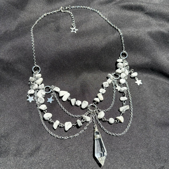 Collier ras du cou en pierre naturelle avec pendentif étoile Olivenorma