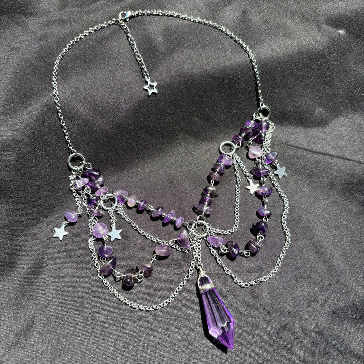 Collier ras du cou en pierre naturelle avec pendentif étoile Olivenorma