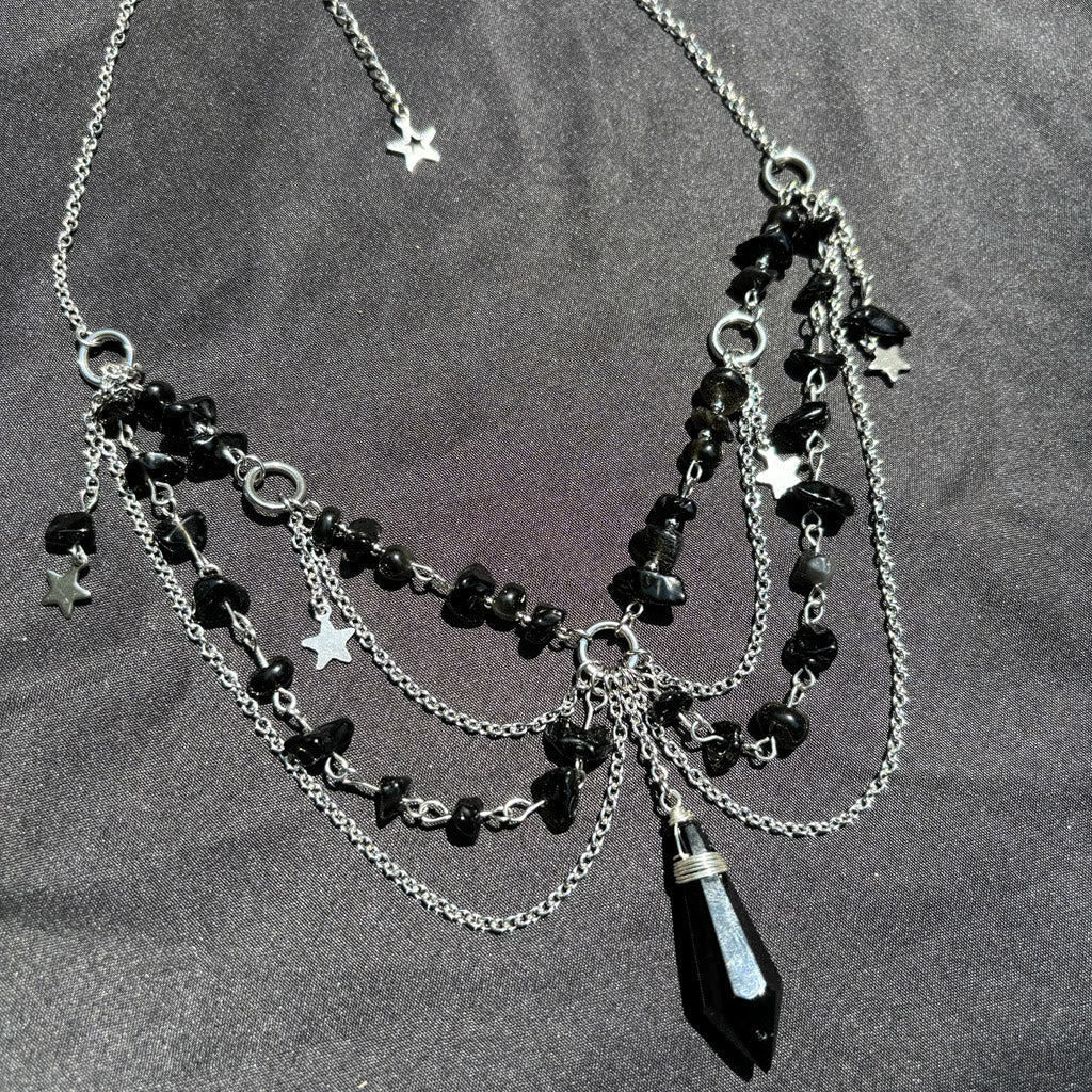 Collier ras du cou en pierre naturelle avec pendentif étoile Olivenorma