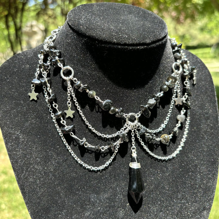 Collier ras du cou en pierre naturelle avec pendentif étoile Olivenorma